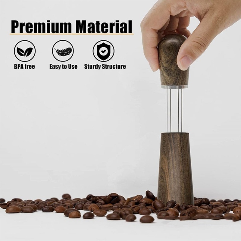 Wooden Espresso Coffee Stirrer Needle Coffee Tamper Distributor Mini Whisk Professional Barista Coffee Distribution